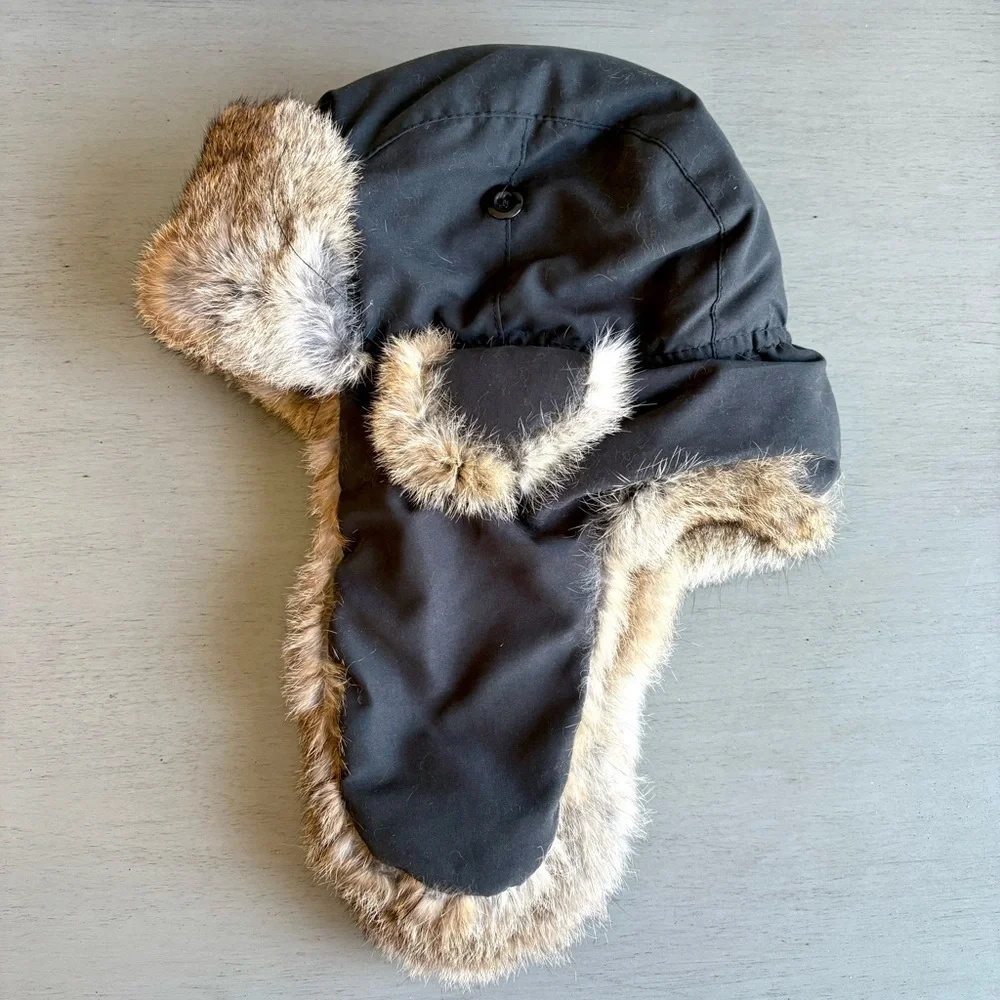 Weatherproof Kids Bomber Tapper Hat Rabbit Fur-Lined Trapper YOUTH Medium